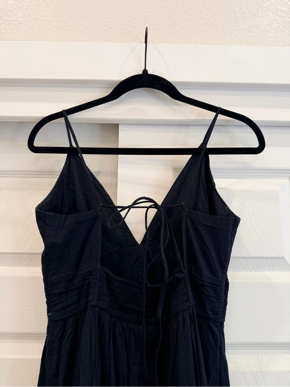 Abercrombie & Fitch Black Maxi Dress with White Floral Embroidery